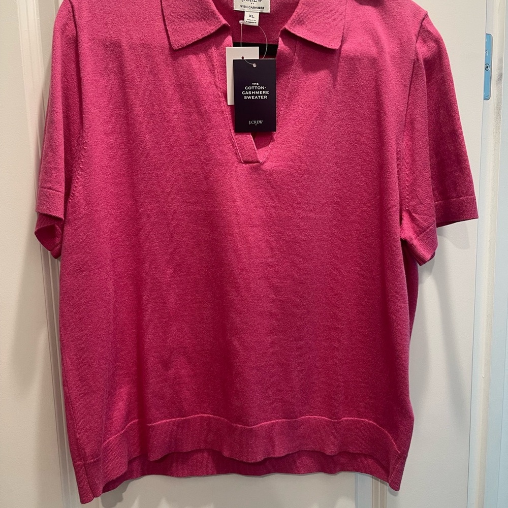 J. Crew Fuchsia Cashmere Blend Sweater